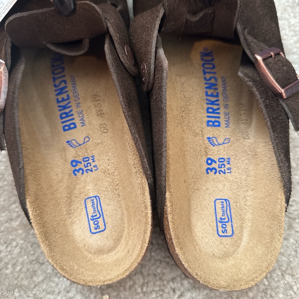Birkenstock Brown Suede Clogs - Picture 2 of 4